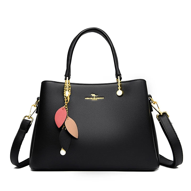 Chic and Spacious Women's PU Leather Tote Bag - Versatile Shoulder and Crossbody Design for Everyday Elegance