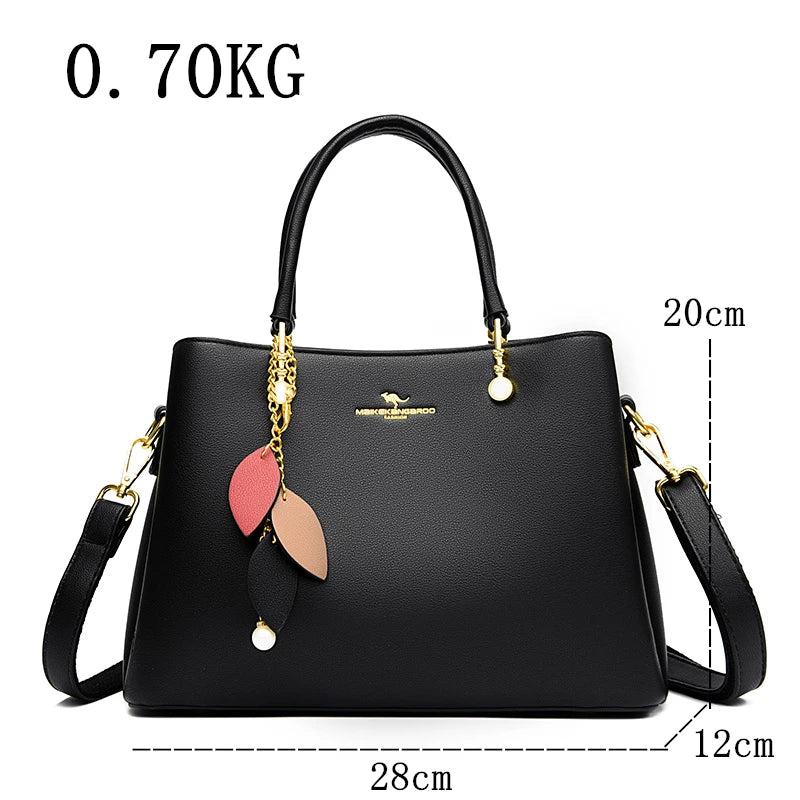 Chic and Spacious Women's PU Leather Tote Bag - Versatile Shoulder and Crossbody Design for Everyday Elegance