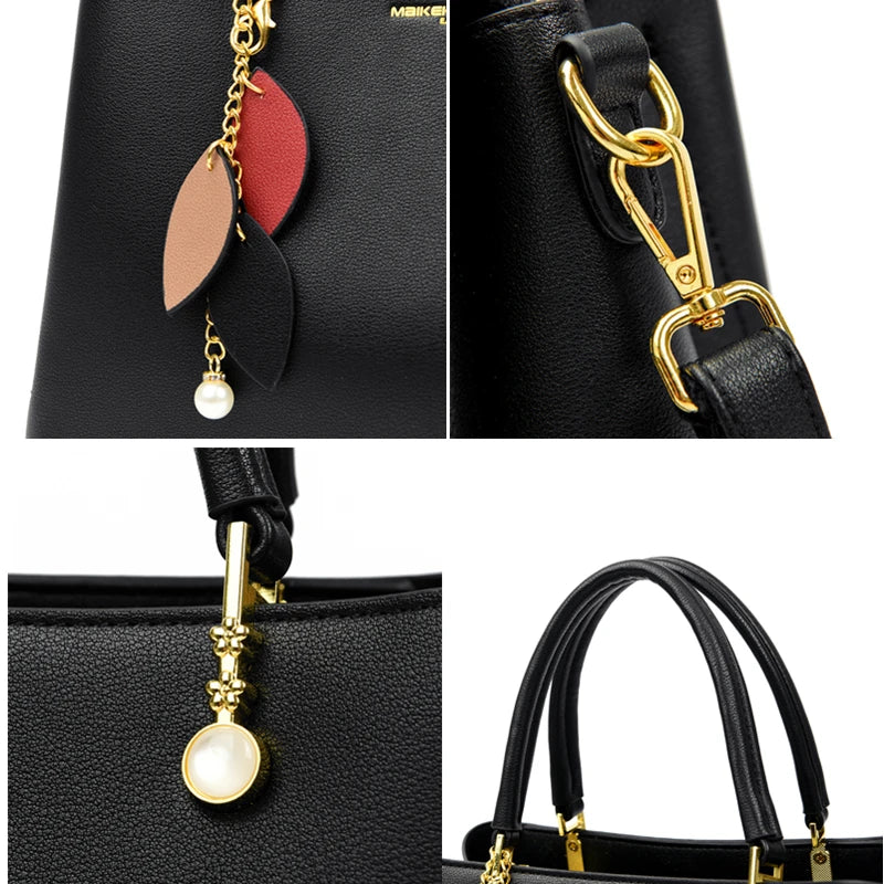 Chic and Spacious Women's PU Leather Tote Bag - Versatile Shoulder and Crossbody Design for Everyday Elegance