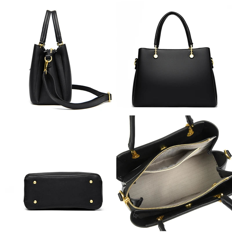 Chic and Spacious Women's PU Leather Tote Bag - Versatile Shoulder and Crossbody Design for Everyday Elegance