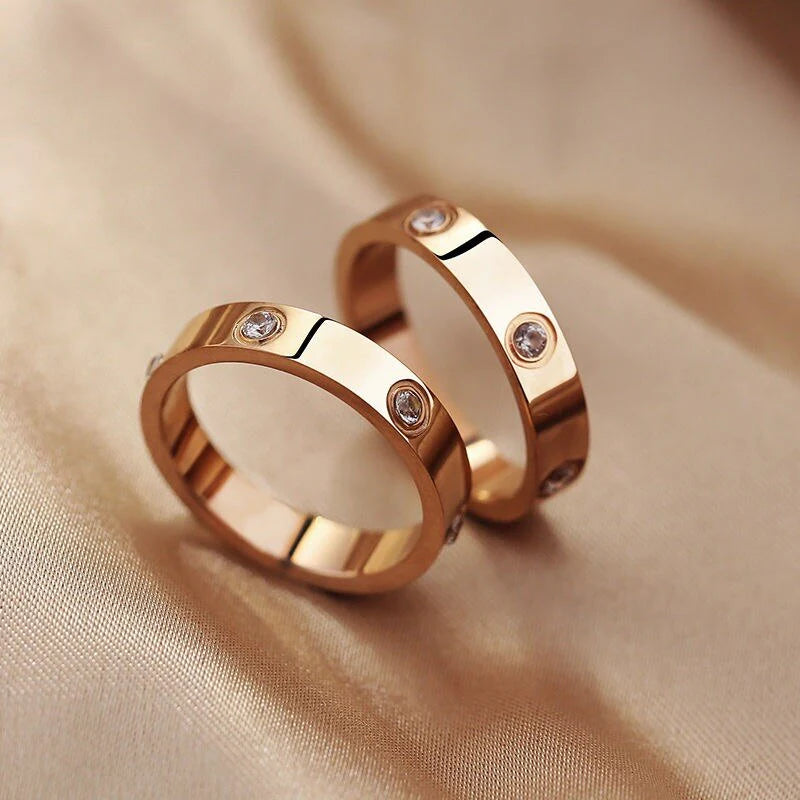 Elevate Your Style with the Luxury Bijoux Stainless Steel Bangle and Ring Set - Perfect for Romantic Occasions!